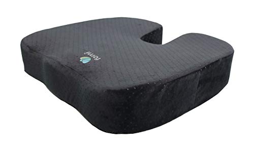 FOMI Extra Thick Firm Coccyx Orthopedic Memory Foam Seat Cushion | Black Large Cushion for Car or Truck Seat, Office Chair, Wheelchair | Back Pain Relief