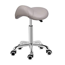Load image into Gallery viewer, Kaleurrier Saddle Stool Rolling Swivel Height Adjustable with Wheels,Heavy Duty Anti-Fatigue Stool,Ergonomic Stool Chair for Lab,Clinic,Dentist,Salon,Massage,Office and Home Kitchen (Grey)
