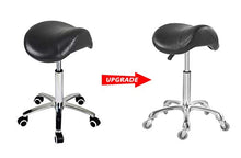 Load image into Gallery viewer, Saddle Stool Chair for Massage Clinic Spa Salon Cutting, Saddle Rolling Stool with Wheels Adjustable Height (Black)
