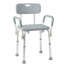 Load image into Gallery viewer, Medline Shower Chair with Back and Padded Arms, Bath Seat with Removable Back, Supports up to 350 lbs, Gray
