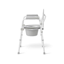 Load image into Gallery viewer, Medline 3-in-1 Steel Folding Bedside Commode, Commode Chair for Toilet is Height Adjustable, Can be Used as Raised Toilet, Supports 350 lbs
