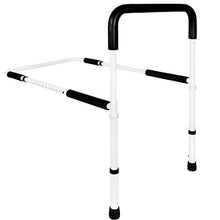 Load image into Gallery viewer, Vaunn Medical Adjustable Bed Assist Rail Handle and Hand Guard Grab Bar, Bedside Safety and Stability (Tool-Free Assembly), White/Black (876-V)
