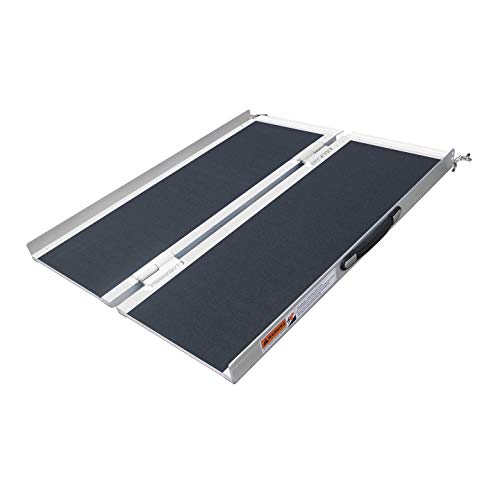 3FT Wheelchair Ramp,Non-Slip Portable Aluminum Ramp for Wheelchairs Single Fold 600lbs for Steps Stairs and Thresholds，Stairs, Doorways, Scooter (28.2