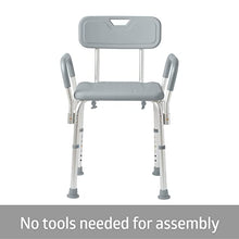 Load image into Gallery viewer, Medline Shower Chair with Back and Padded Arms, Bath Seat with Removable Back, Supports up to 350 lbs, Gray
