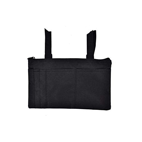 Wheelchair Side Bag,Wheelchair Pouch Bag For Your Mobility Devices Fits Most Scooters Manual Powered Or Electric Wheelchairs (Black)