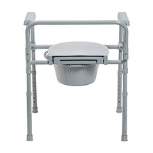 Load image into Gallery viewer, Drive Medical 11148-1 Steel Folding Bedside Commode, Grey, Bariatric, 18&quot;x22.5&quot;x35&quot;

