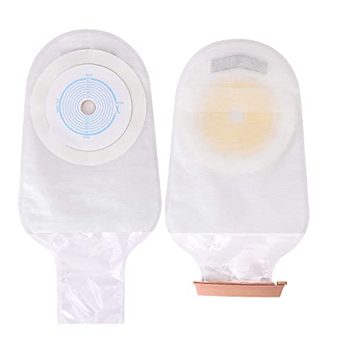 Colostomy Bags Ostomy Bag Supplies, One Piece Drainable Pouch Ostomia System with Clamp Closure for Ileostomy Stoma Care, Cut-to-Fit Bolsas de Colostomia(10PCS)