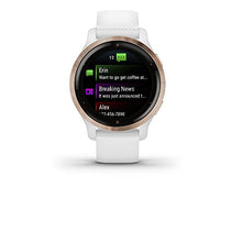 Load image into Gallery viewer, Garmin Venu 2S, Smaller-Sized GPS Smartwatch with Advanced Health Monitoring and Fitness Features, Rose Gold Bezel with White Case and Silicone Band

