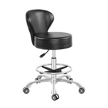 Load image into Gallery viewer, Hydraulic Rolling Stool Desk Chair Drafting Adjustable with Backrest Heavy Duty for Office Kitchen Medical Dentist Shop and Home (with Footrest)
