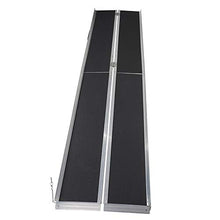 Load image into Gallery viewer, Motorhot 10&#39;ft Lightweight Aluminum Portable Skidproof PVC Carpeted Folding Wheelchair Ramp 120&quot; L x 28.3&quot;W x 2&quot; H
