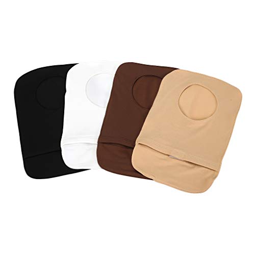4Pcs Stretchy Colostomy Bag Covers with Round Opening, Lightweight Ostomy Pouch of Light Colour Set