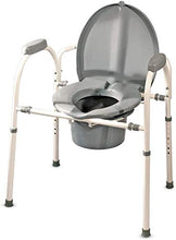 Load image into Gallery viewer, MedPro Comfort Plus Commode Chair with Adjustable Height and Extra Wide Ergonomic Seat, Convenient and Safer Toilet Alternative, Flexible Frame Design, Gray
