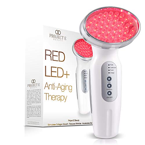 Project E Beauty RED Light Therapy Machine | Wireless Photon Collagen Boost 630nm Skin Rejuvenation Anti Aging Firming Lifting Tightening Toning Wrinkles Fine Lines Removal Rechargeable Handheld