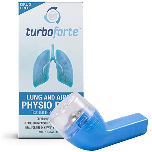 Turboforte Lung Expansion Mucus Relief Exerciser Flutter Valve Device - Breathe Easier - Clears Congestion From Lungs & Airways - Improves Lung Capacity & Respiratory Health - All Natural & Drug Free