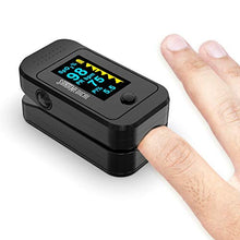 Load image into Gallery viewer, Santamedical Dual Color OLED Pulse Oximeter Fingertip, Blood Oxygen Saturation Monitor (SpO2) with Case, Batteries and Lanyard

