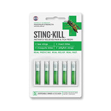Load image into Gallery viewer, Sting-Kill First Aid Anesthetic Swabs, Instant Pain + Itch Relief From Bee Stings and Bug Bites, 5-count (pack of 2)
