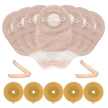 Load image into Gallery viewer, LotFancy Ostomy Supplies, 20PCS Colostomy Bag - 15 PCS Two Piece Drainable Pouches and 5PCS Stoma Skin Barrier Included for Ileostomy Stoma Care, Cut-to-Fit, Pack of 20/Box

