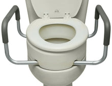 Load image into Gallery viewer, Essential Medical Supply Elevated Toilet Seat with Padded Arms, Elongated, 19 x 14 x 3.5 Inch
