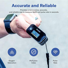Load image into Gallery viewer, Alcedo Pulse Oximeter Fingertip | Blood Oxygen Saturation Level (SpO2) and Heart Rate Monitor | Dual Color OLED Display | Portable Carry Case, Lanyard, Batteries
