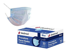 Load image into Gallery viewer, Dealmed Face Masks Disposable 50 Count Blue Ear loop
