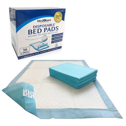 Medokare Bed Pads - Disposable Incontinence Underpads - 1500ml Medical Grade Hospital Chucks - Mattress Protector Mats for Elderly Adults, Patients & Kids - Adult Pee Pad - 36 Chux Liners (90 x 60cm)