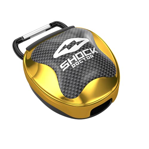 Shock Doctor Mouth Guard Case. Keep Your Mouthguard Clean / Safe. Reduces Exposure to Dirt, CHROME GOLD