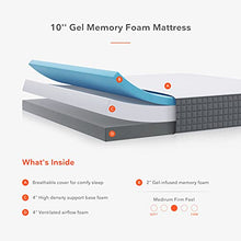 Load image into Gallery viewer, Sweetnight Queen Mattress, Breeze 10 Inch Queen Size Mattress, Infused Gel Memory Foam Mattresses for Cool Sleep, Supportive &amp; Pressure Relief, Medium Firm
