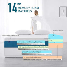 Load image into Gallery viewer, King Size Mattress, Molblly 14 inch Cooling-Gel Memory Foam Mattress in a Box, Breathable Bed Mattress for Cooler Sleep Supportive &amp; Pressure Relief， 76&quot; X 80&quot; X 14&quot;
