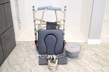 Load image into Gallery viewer, Showerbuddy Lightweight Foldable Roll-in SB7e Shower &amp; Bath Chair | Transport Commode Medical Rolling Bathroom Wheelchair | Hight Adjustable Flip Up Footrests | Perfect for Travel Use

