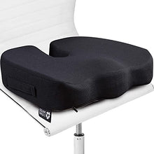 Load image into Gallery viewer, Seat Cushion Pillow for Office Chair - 100% Memory Foam Firm Coccyx Pad - Tailbone, Sciatica, Lower Back Pain Relief - Contoured Posture Corrector for Car, Wheelchair, Computer and Desk Chair
