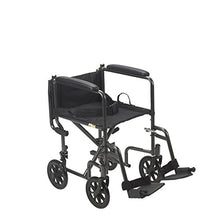 Load image into Gallery viewer, Drive Medical Lightweight Steel Transport Wheelchair, Fixed Full Arms, 17&quot; Seat, Silver Vein
