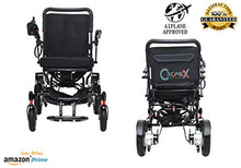 Load image into Gallery viewer, New Cromex Lightweight Foldable Electric Wheelchair – 2021 Heavy-Duty Electric Wheelchair with Long Range Battery – Power Wheelchair for Adults - Aviation Travel All Terrain Wheelchair (Black)
