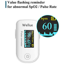 Load image into Gallery viewer, Wellue Pulse Oximeter Fingertip Blood Oxygen Saturation Monitor with Batteries for Wellness Use FS20F Bluetooth
