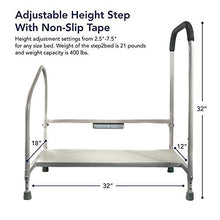 Load image into Gallery viewer, Step2Bed Bed Rails For Elderly with Adjustable Height Bed Step Stool &amp; LED Light for Fall Prevention - Portable Medical Step Stool comes with Handicap Grab Bars making it easy to get in and out of bed
