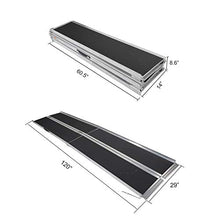 Load image into Gallery viewer, Autoforever 10 ft Multifold Wheelchair Threshold Ramp Portable Suitcase Scooter Mobility Ramp Aluminum 120&quot; L x 29&quot; W
