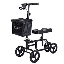 Load image into Gallery viewer, ELENKER Knee Scooter Economy Steerable Knee Walker Ultra Compact &amp; Portable Crutch Alternative with Basket Braking System for Ankle/Foot/Leg Injury or Surgery Black
