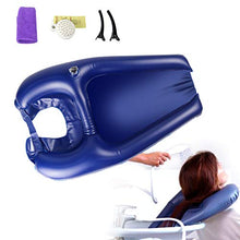 Load image into Gallery viewer, Portable Shampoo Bowl, Inflatable Hair Washing Sink Made for Handicapped, Bedridden, Kids, Seniors, Adjustable Strap, No Spills, Hair Washing Tray (Blue)
