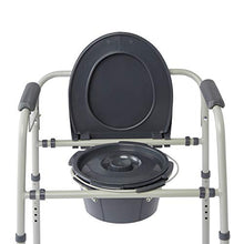 Load image into Gallery viewer, Medline - MDS89664KDMBG Steel 3-in-1 Bedside Commode, Portable Toilet with Microban Antimicrobial Protection, Can be Used as Raised Toilet Seat Riser, Gray
