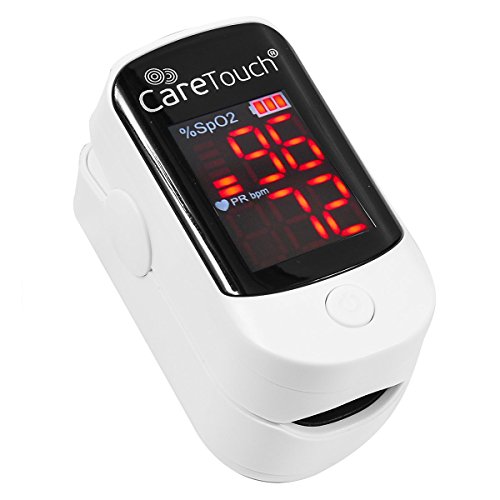Care Touch Fingertip Pulse Oximeter with Lanyard | For Measuring Pulse Rate and SP02, White