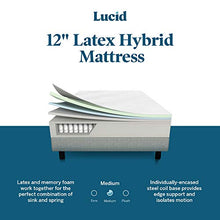 Load image into Gallery viewer, LUCID 12 Inch Latex Hybrid Mattress - Memory Foam - Responsive Latex - Steel Coils - Firm Feel - Temperature Neutral
