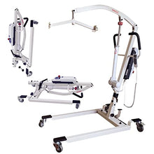 Load image into Gallery viewer, doudouX Portable Folding Electric Patient Lift, Hoyer Lift for Home Use and Car Travel, with High-Capacity Battery and Low Base, 450Lbs.(Installation-Free HY201-1 with Toileting Sling)
