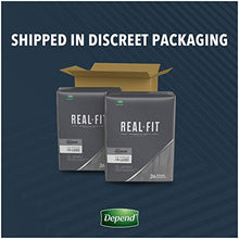 Load image into Gallery viewer, Depend Real Fit Incontinence Underwear for Men, Maximum Absorbency, Disposable, Large/Extra-Large, Grey, 52 Count (Packaging May Vary)
