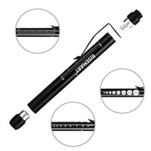 Load image into Gallery viewer, Pen Light, RISEMART Nurse Led Medical Penlight with Pupil Gauge for Nursing Students Doctors Black and Silver with Batteries
