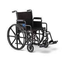 Load image into Gallery viewer, Medline Strong and Sturdy Wheelchair with Desk-Length Arms and Swing-Away Leg Rests for Easy Transfers, 16” Seat
