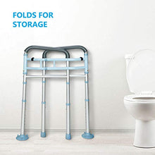 Load image into Gallery viewer, OasisSpace Stand Alone Toilet Safety Rail - Heavy Duty Medical Toilet Safety Frame for Elderly, Handicap and Disabled - Adjustable Bathroom Toilet Handrails, Width Adjustable Design, Fit Any Toilet
