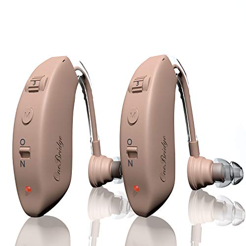 Hearing Aids, Onebridge Hearing Amplifier for Seniors Rechargeable with Noise Cancelling for Adults Hearing Loss, Digital Ear Hearing Assist Devices with Volume Control(Fleshcolor)