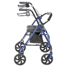 Load image into Gallery viewer, Drive Medical 10257BL-1 4-Wheel Rollator Walker With Seat &amp; Removable Back Support, Blue
