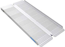 Load image into Gallery viewer, Ruedamann 5ft Aluminum Folding Threshold Ramp Wheelchair Ramps for Wheelchairs,Steps,Stairs,Curbs,Doorways,Non-Skid Surface Portable Wheelchair Ramp (MR607M-5)
