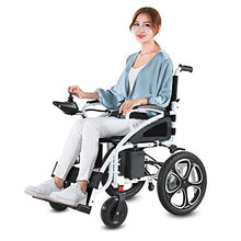 Load image into Gallery viewer, Rubicon All Terrain Heavy Duty Powerful Dual Motor Foldable Electric Wheelchair Motorized Power Wheelchairs Silla de Ruedas Electrica para Adultos. Supports up to 300 lbs - Weight 70 lbs (Bluee)
