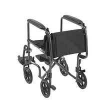Load image into Gallery viewer, Drive Medical Lightweight Steel Transport Wheelchair, Fixed Full Arms, 17&quot; Seat, Silver Vein
